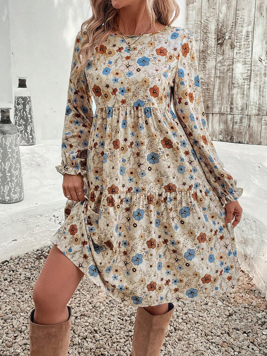 Norma® | Women'S Floral Dress With A Casual Cut And Elegant Puff Sleeves