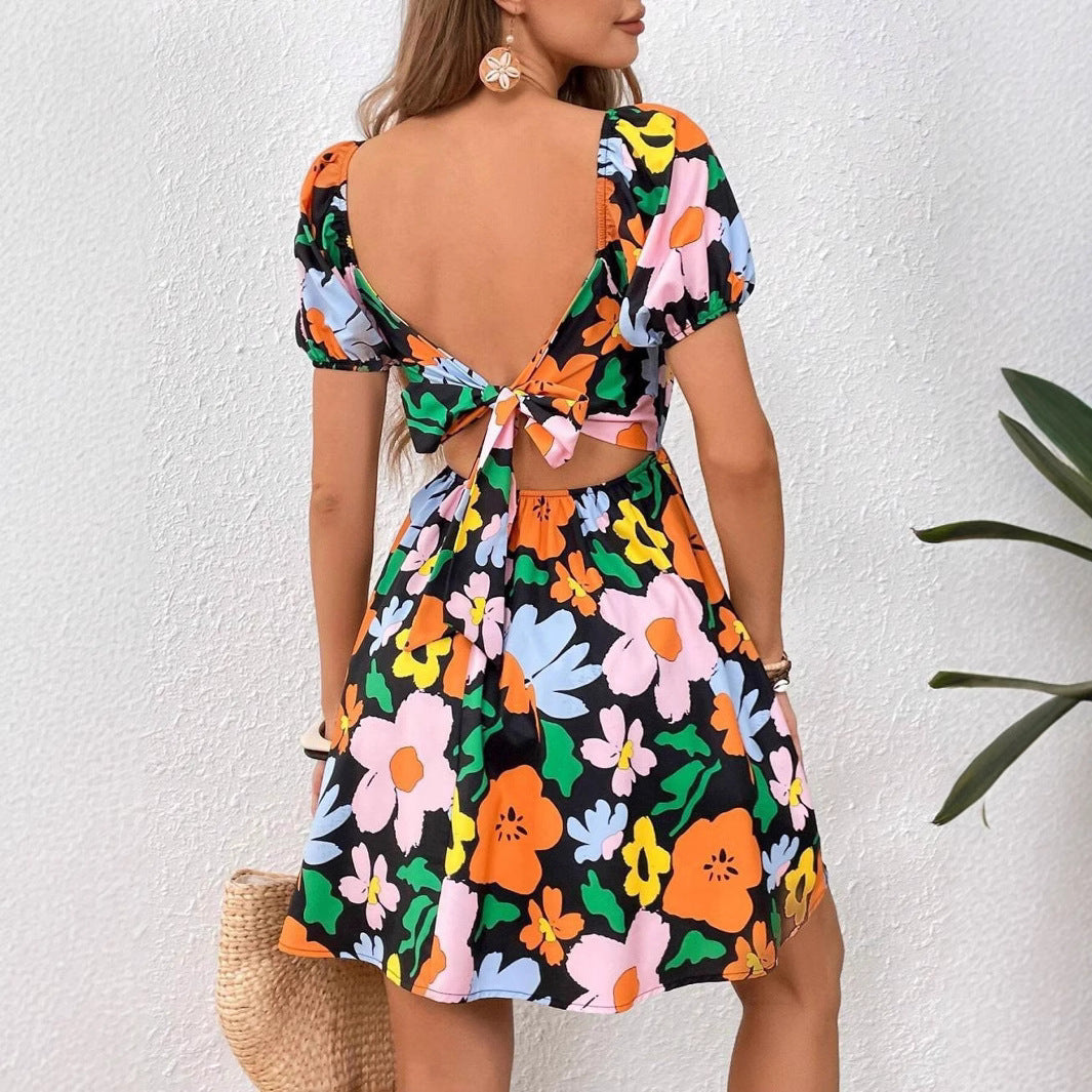 Otilia® | Women'S Floral Dress With Puff Sleeves
