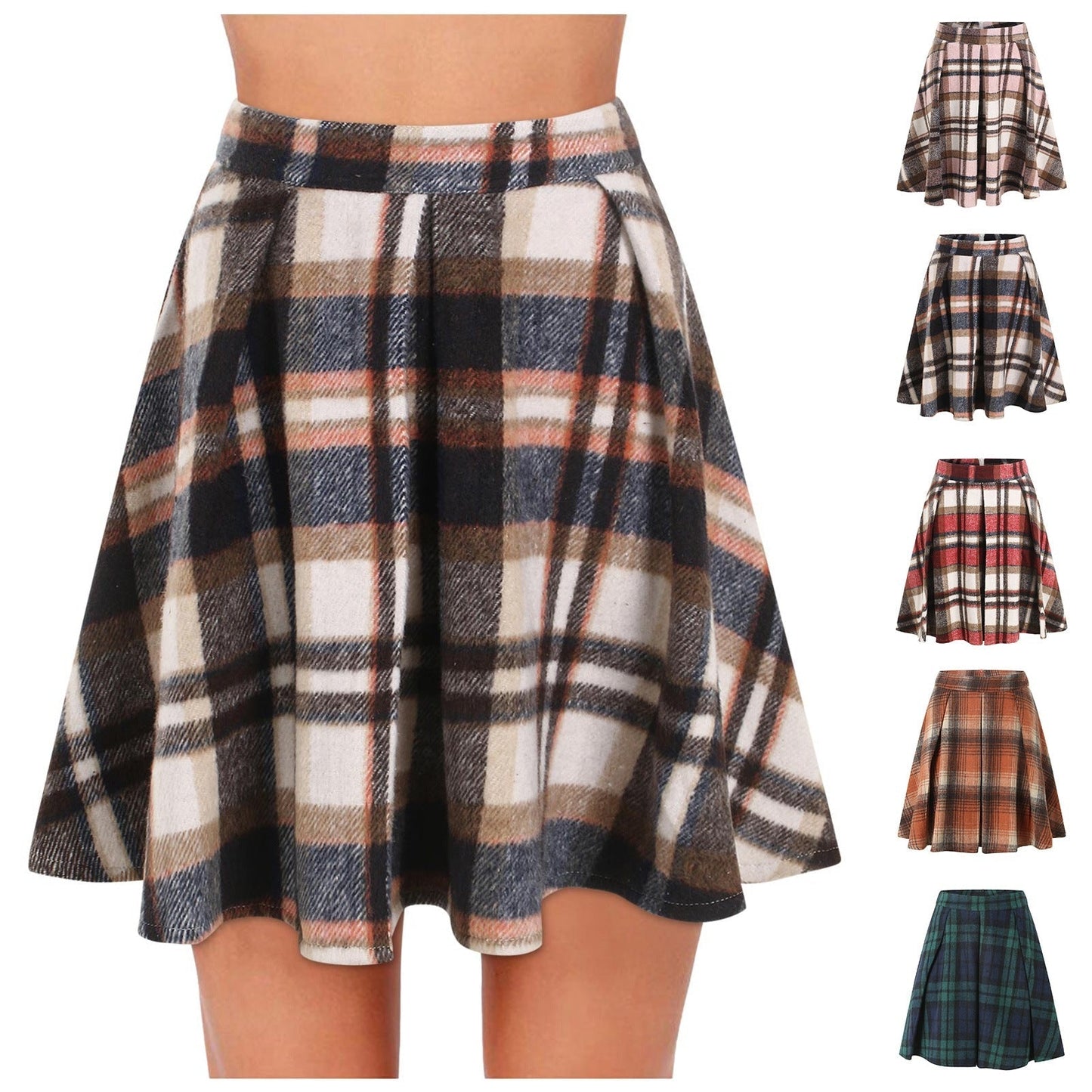 Sara® | Women'S Flared Checked A-Line Skirt