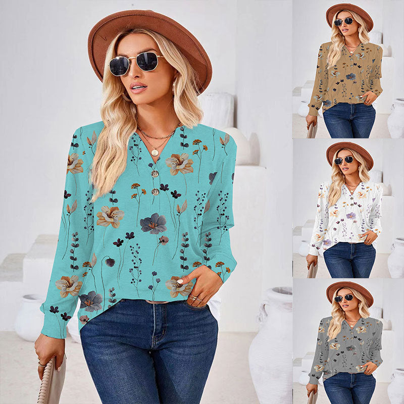 Fiona® | Women'S Blouse With Floral Print And Button Details