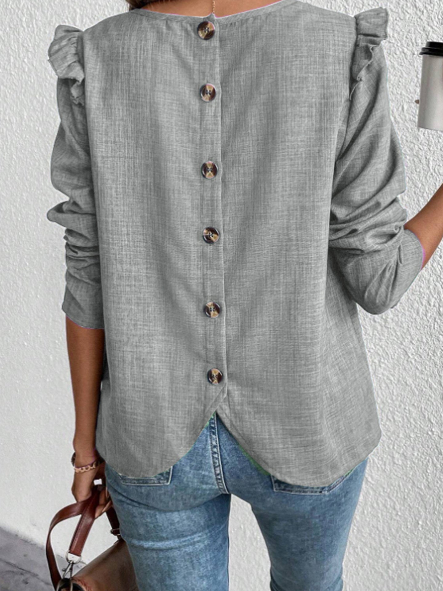 Juana® | Women'S Blouse With Ruffle Details And Button Closure