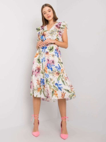 Eugenia® | Women'S Floral Ruffle Midi Dress