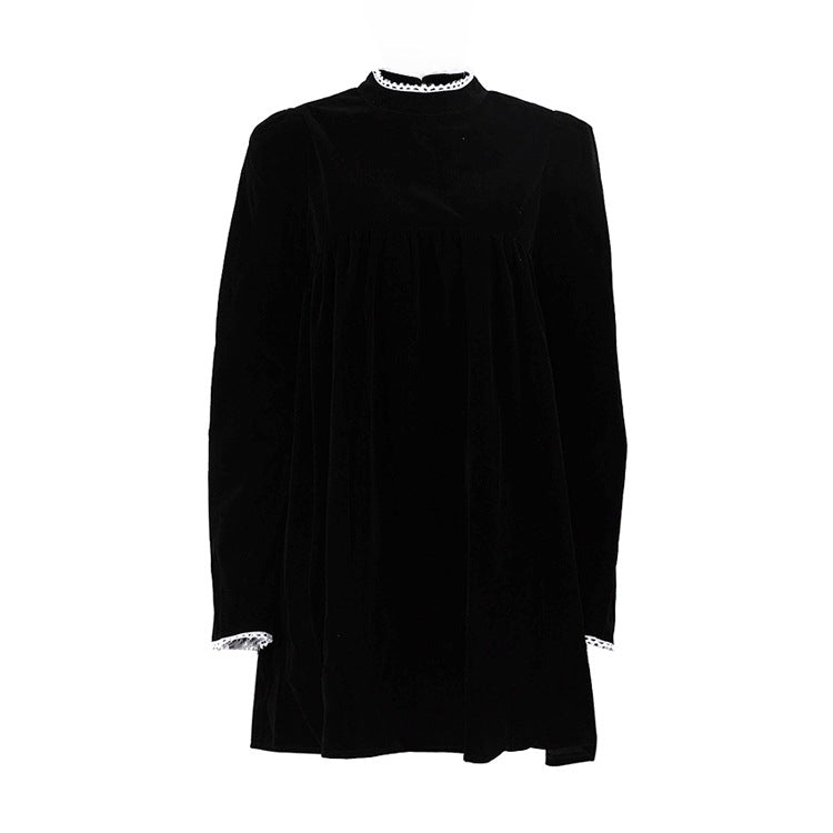 Leila® | Women'S A-Line Dress With High Collar And Ruffle Details