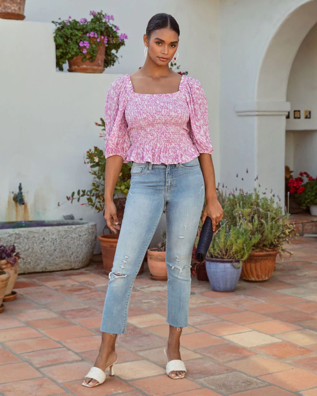 Ivette® | Women'S Blouse With Puff Sleeves And Feminine Ruffle Edge