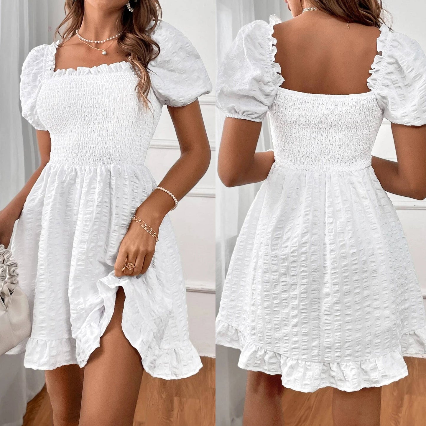 Graciela® | Women'S Beach Dress With Casual Smocked Top And Charming Ruffle Hem