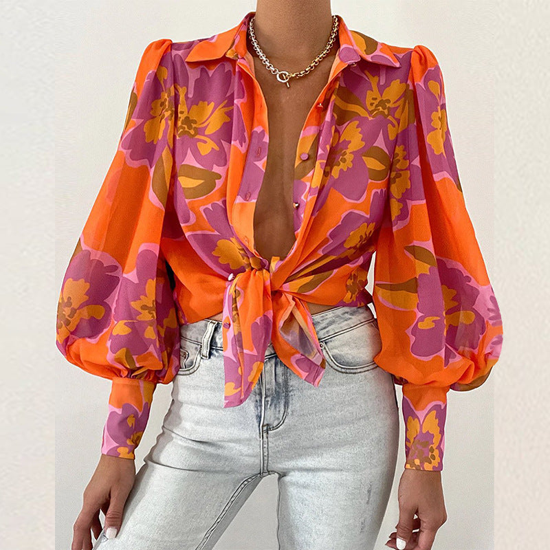 Jacqueline® | Women'S Blouse With Sophisticated Tie Closure And Puff Sleeves