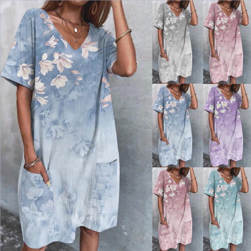 Octavia® | Women'S Floral Print V-Neck Summer Dress
