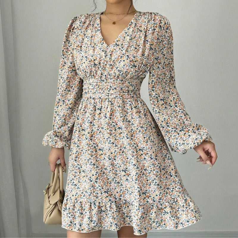 Ingrid® | Women'S Floral Print Dress With Fitted Cut And Voluminous Sleeves