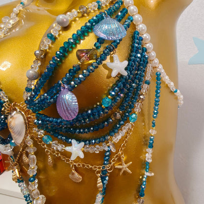 Ocean Style Pearl Beaded Chest Body Chain