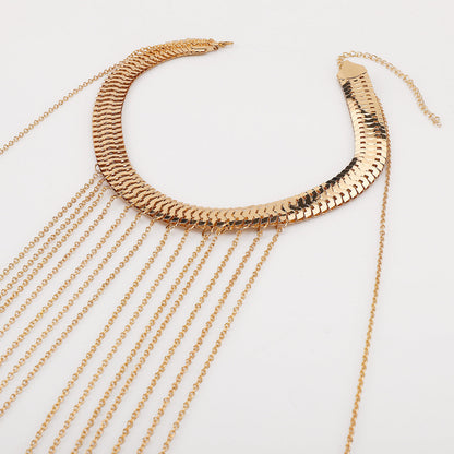 Sexy Multi Layer Metal Tassel Halter Body Chain