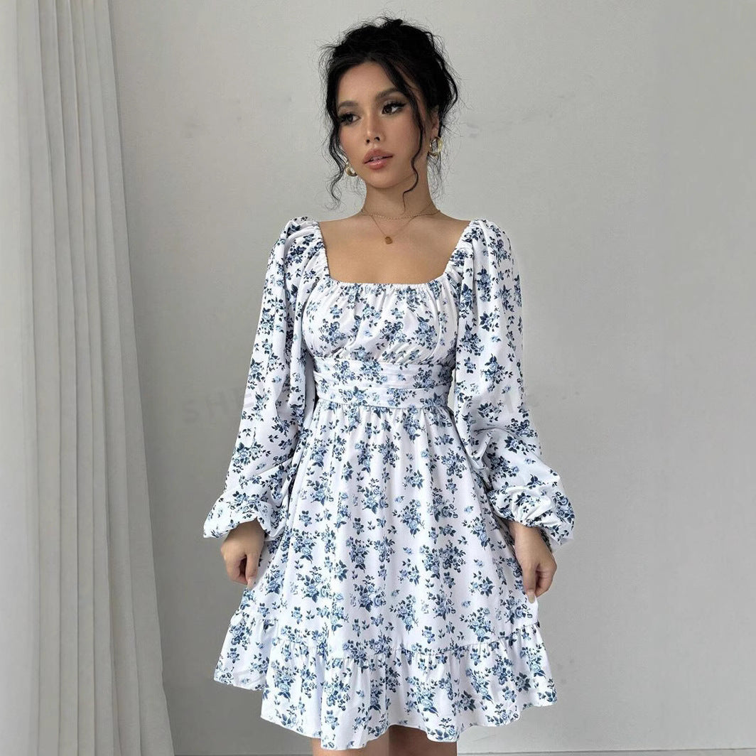 Karen® | Women'S Floral Dress With Balloon Sleeves And Gathered Waistband