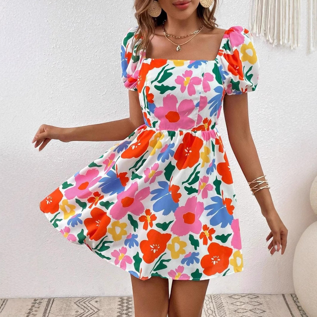 Otilia® | Women'S Floral Dress With Puff Sleeves