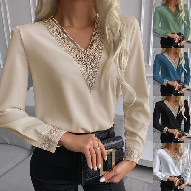 Cristina® | Women'S Blouse With Elegant Lace And V-Neck