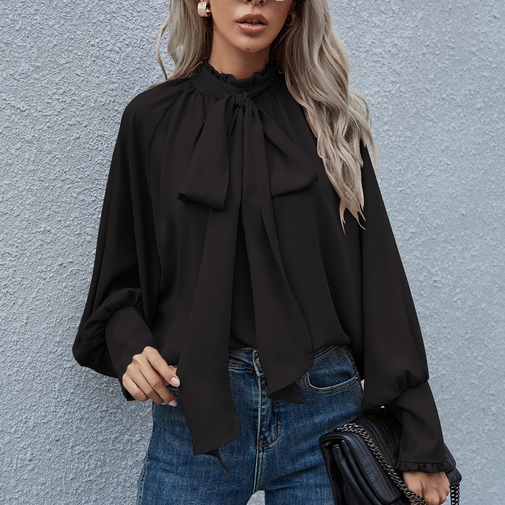 Lourdes® | Women'S Blouse With Playful Bow Collar And Longer Sleeves