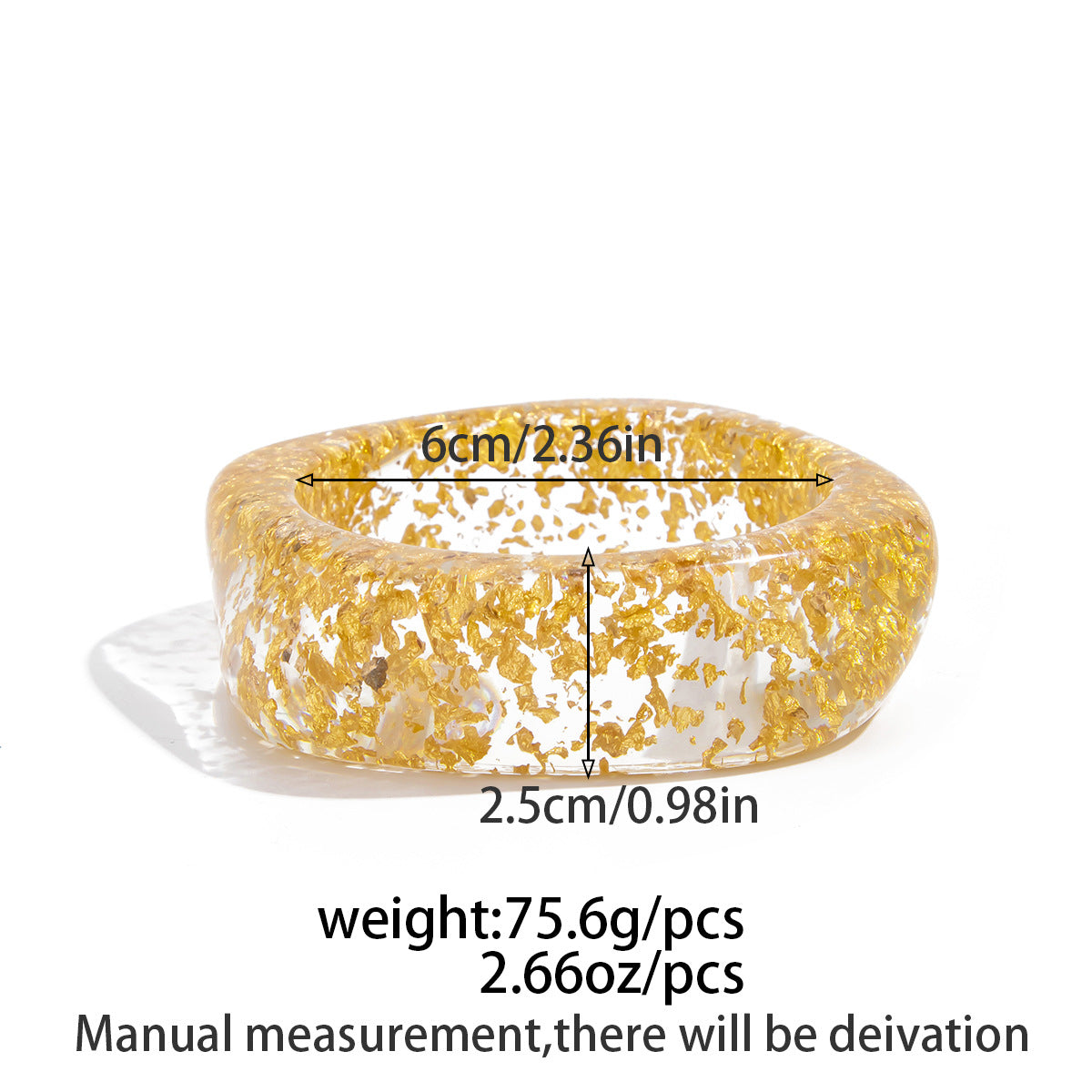 Smooth Wide Gold Foil Tie Dye Bracelet