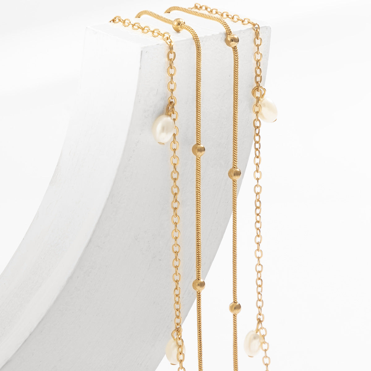 Sweet Cool Stackable Faux Pearl Metal Waist Body Chain