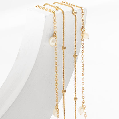 Sweet Cool Stackable Faux Pearl Metal Waist Body Chain