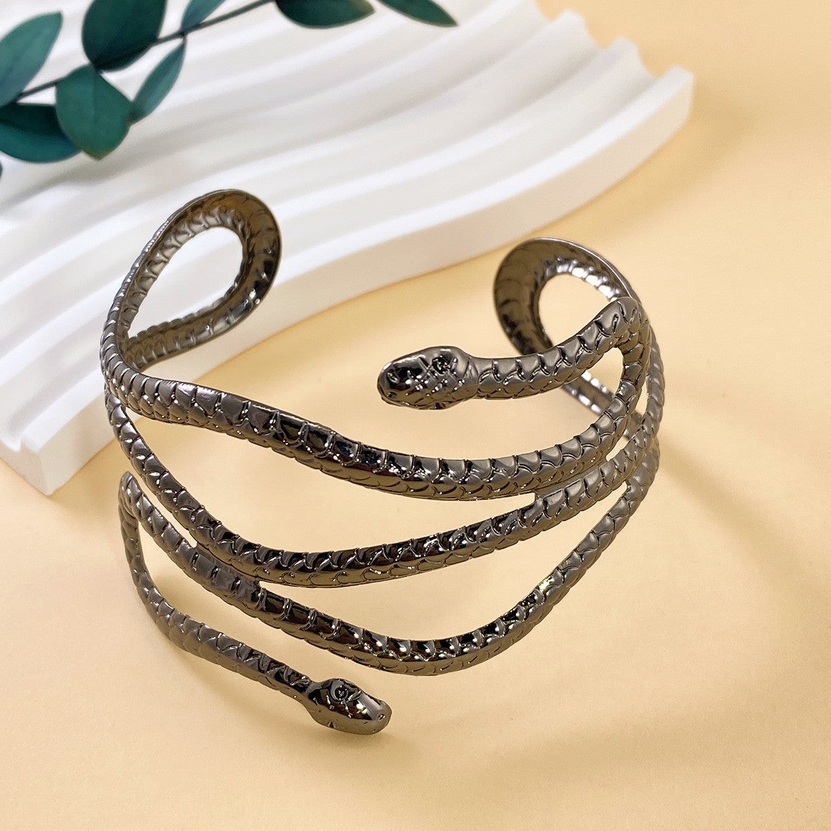 Punk Metal Snake Wrap Bracelet