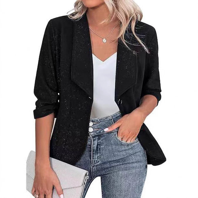 Irene® | Women'S Blazer Jacket With Glitter Accents And Figure-Shaping Cut
