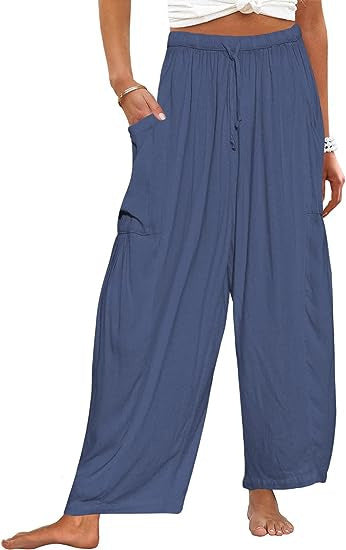 Silvia® | Women'S Comfortable Wide Trousers With Practical Side Pockets And Elastic Waistband