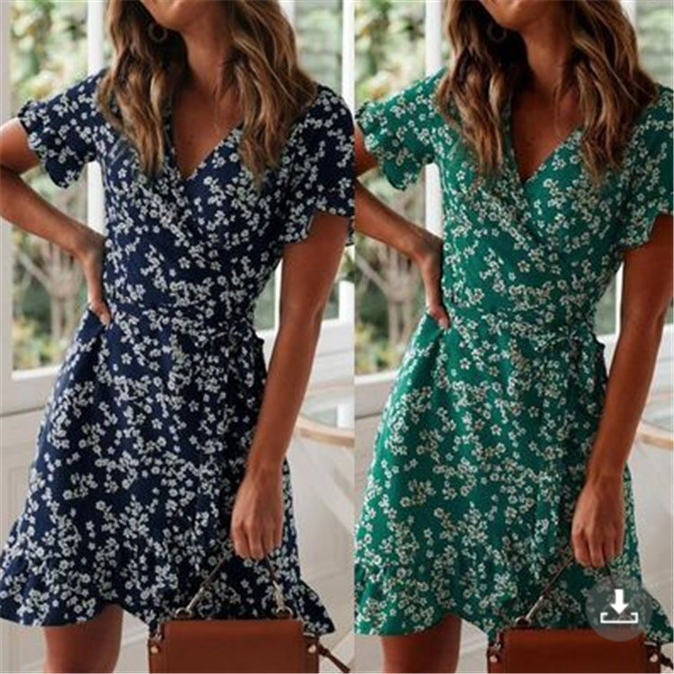 Jimena® | Women'S Floral Shirt Dress With Ruffle Hem