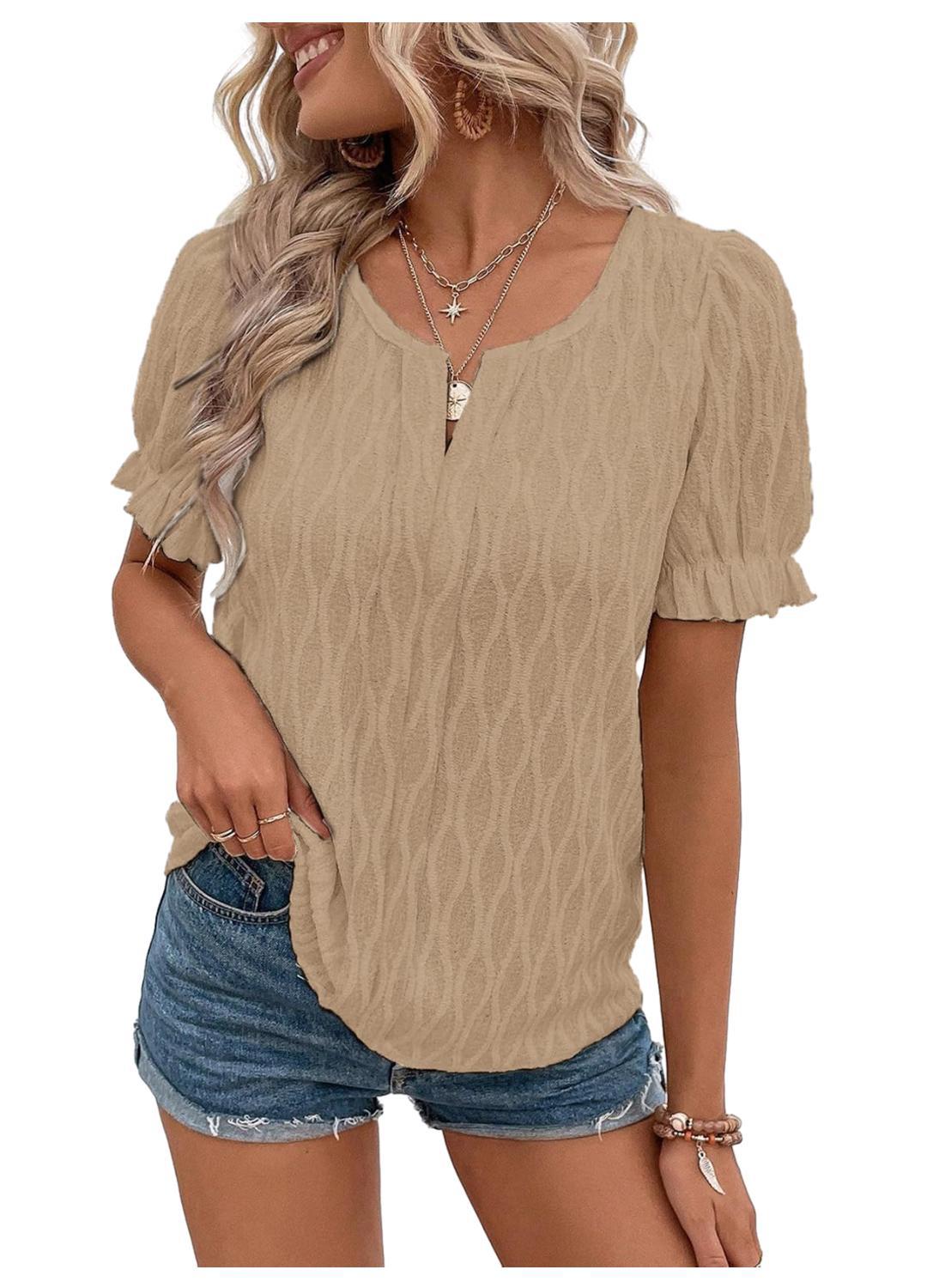 Yolanda® | Haut jacquard à Manches bouffantes for women – trendy, ample and comfortable