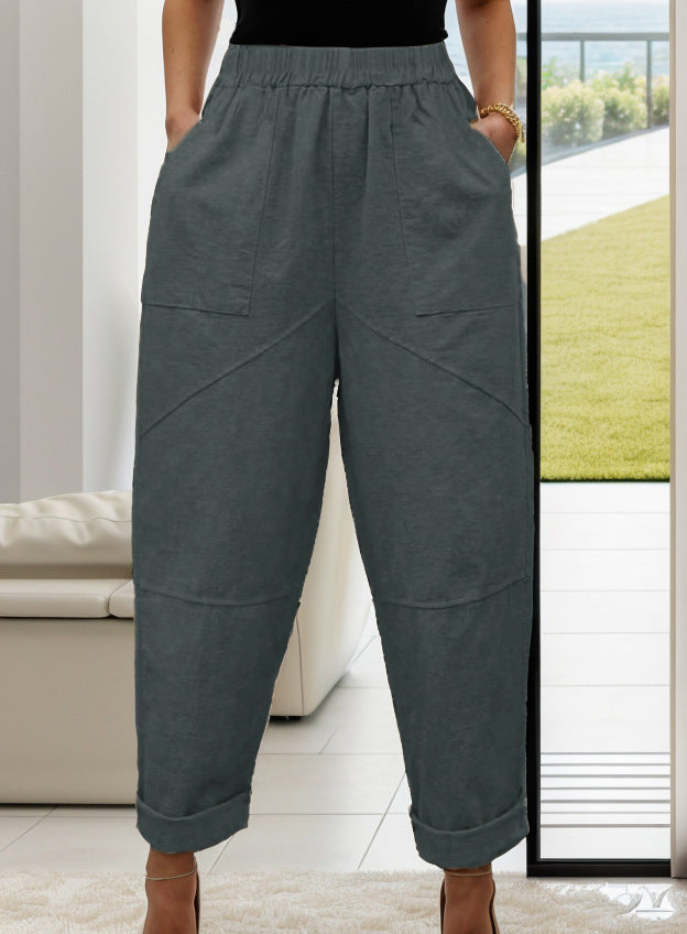 Isabel® | Women'S Comfortable Chino Trousers With Wide Legs And Elastic Waistband