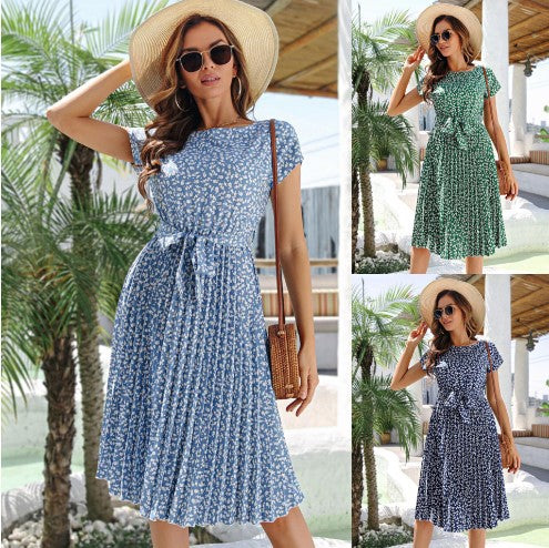 Begoña® | Women'S Floral Midi Dress With Tie Belt