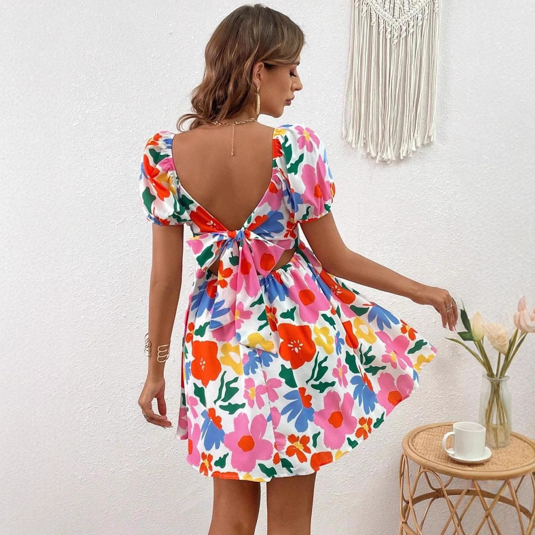 Otilia® | Women'S Floral Dress With Puff Sleeves