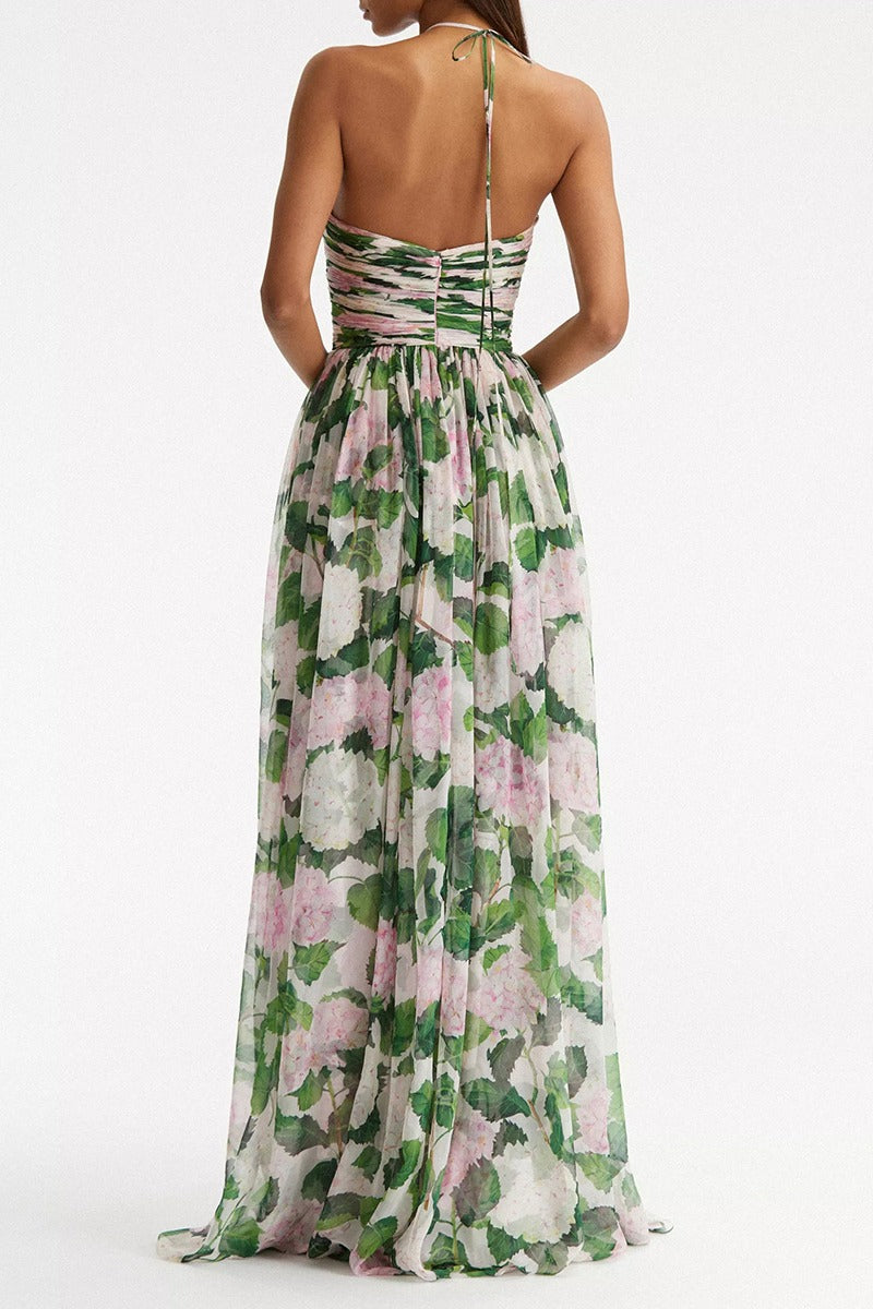 Sandra® | Halter Neck Maxi Dress With Floral Print