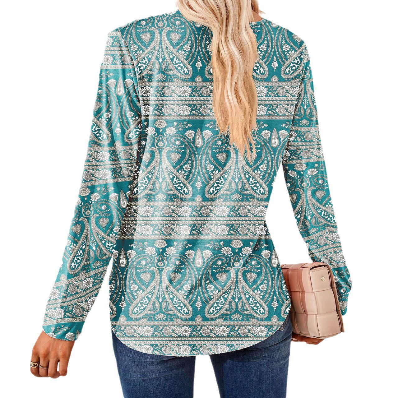 Evelyn® | Women'S Blouse With Floral Jacquard Pattern And Wide Cut
