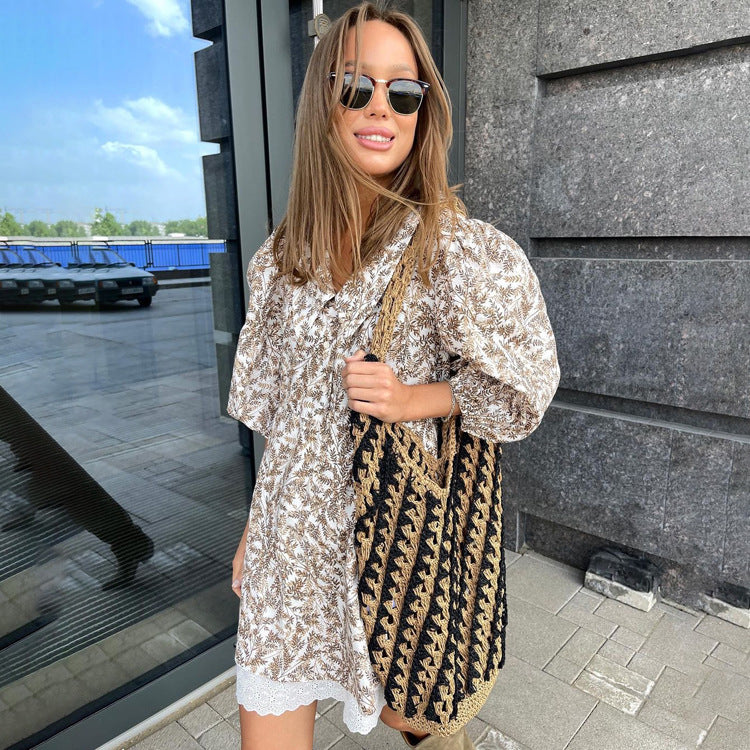 Mariola® | Women'S Blouse Dress With Floral Pattern And Puff Sleeves
