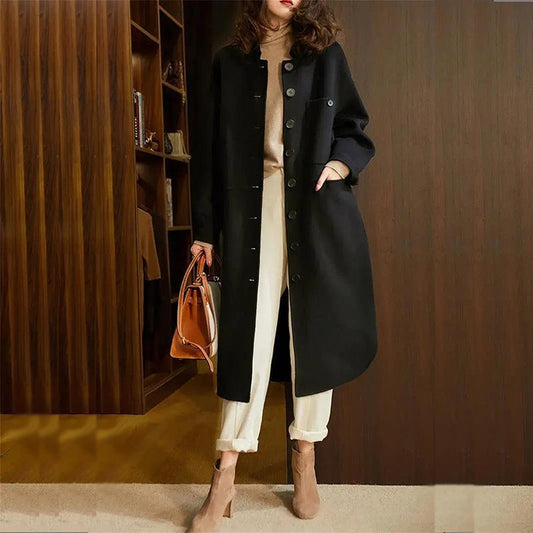 Maria | Women's Button Front A-Line Coat