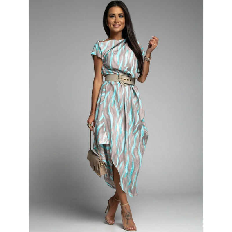 Zaida® | Women'S Asymmetric Midi Dress With Unique Print