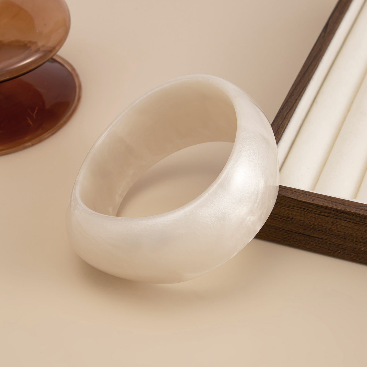 Tie Dye Acrylic Wide Curved Vintage Bracelet