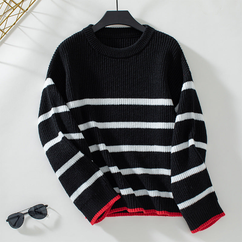 Delfina | Classic knitted sweater with a striped pattern