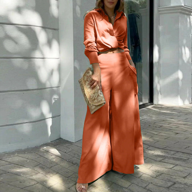 Hannah | Stylish Women's 2-Piece Set with Tailored Blouse and High-Waisted Pants