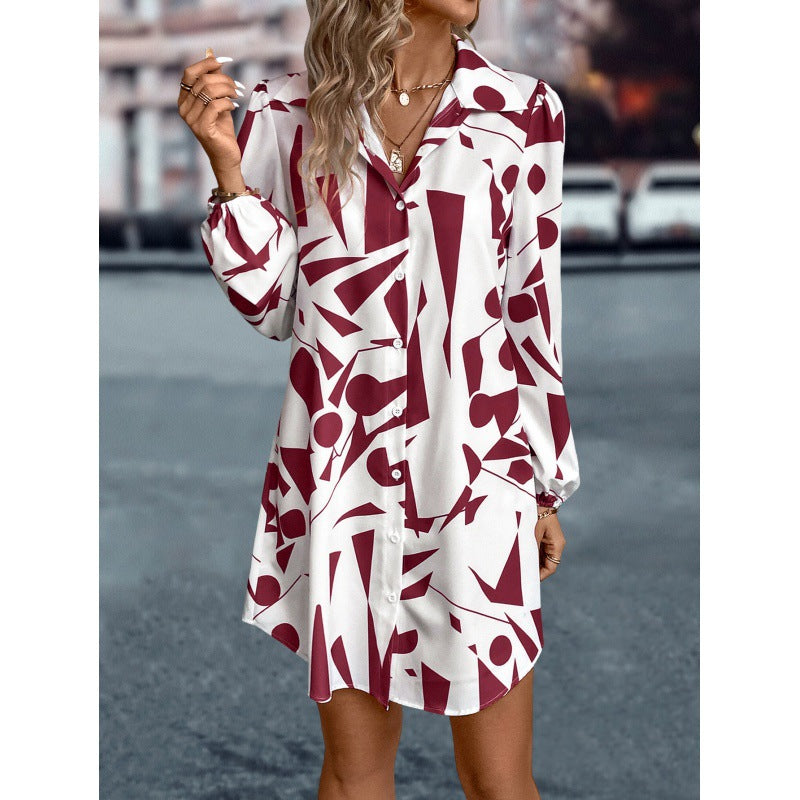 Pilar® | Women'S Abstract Printed Shirt Dress
