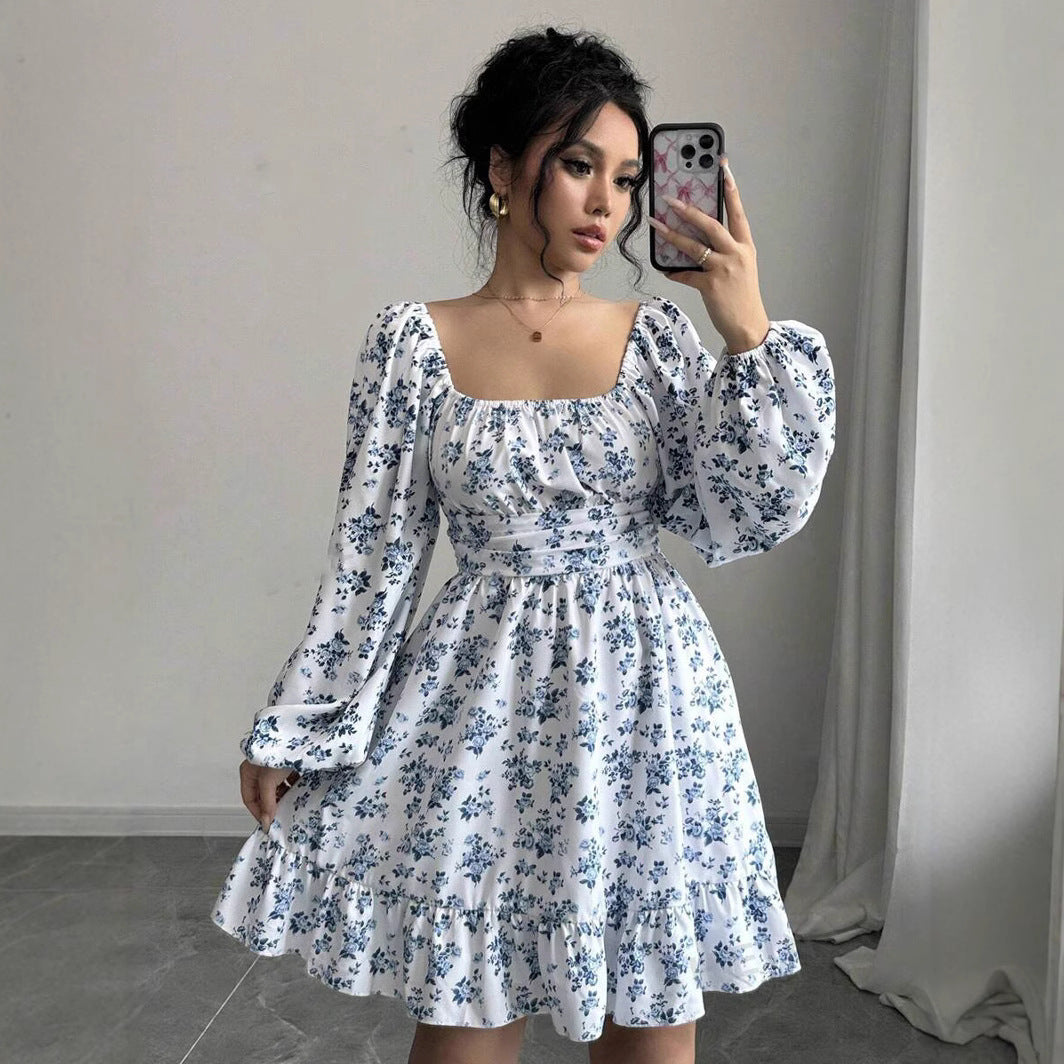 Karen® | Women'S Floral Dress With Balloon Sleeves And Gathered Waistband