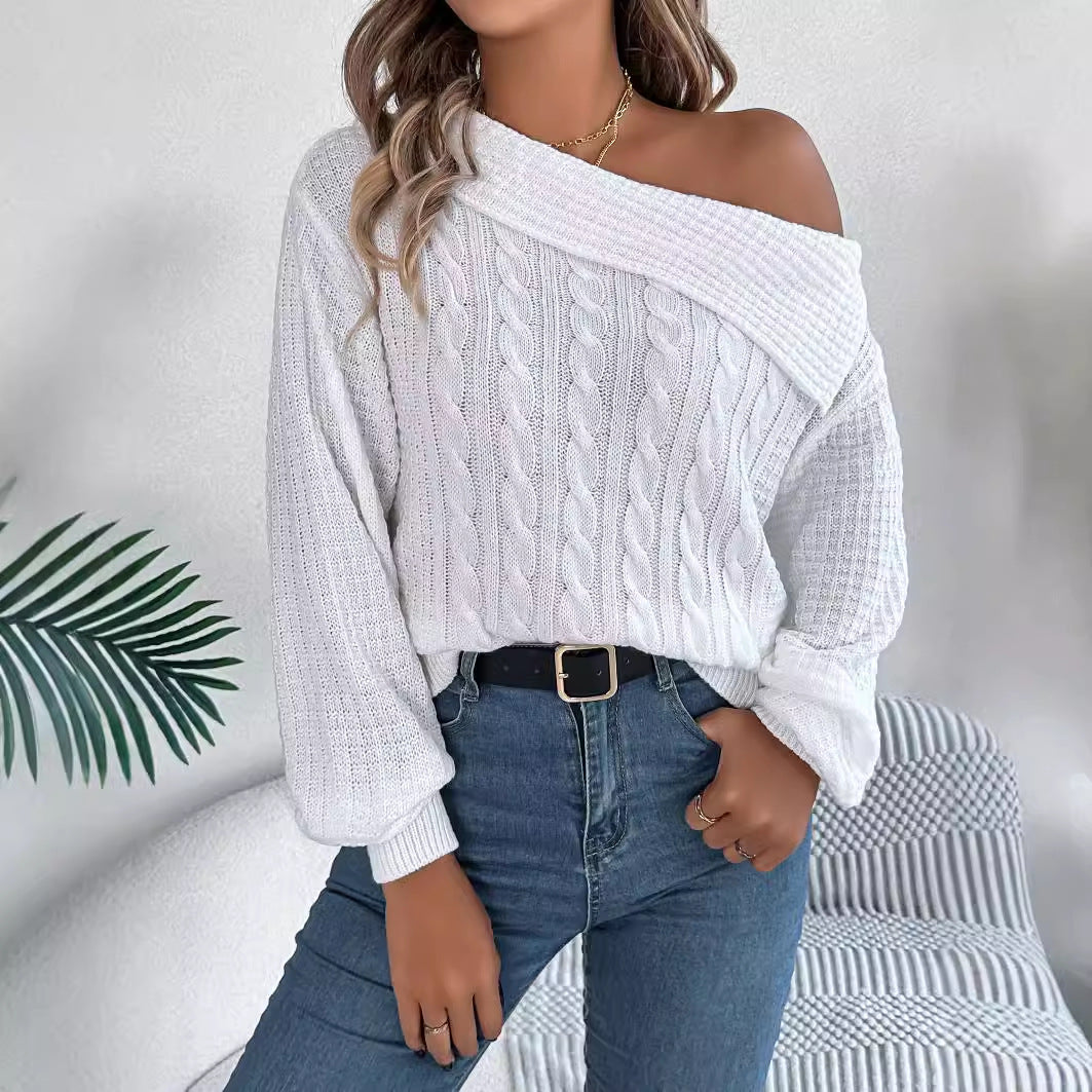 Xara | Cozy knitted sweater with an off-the-shoulder design