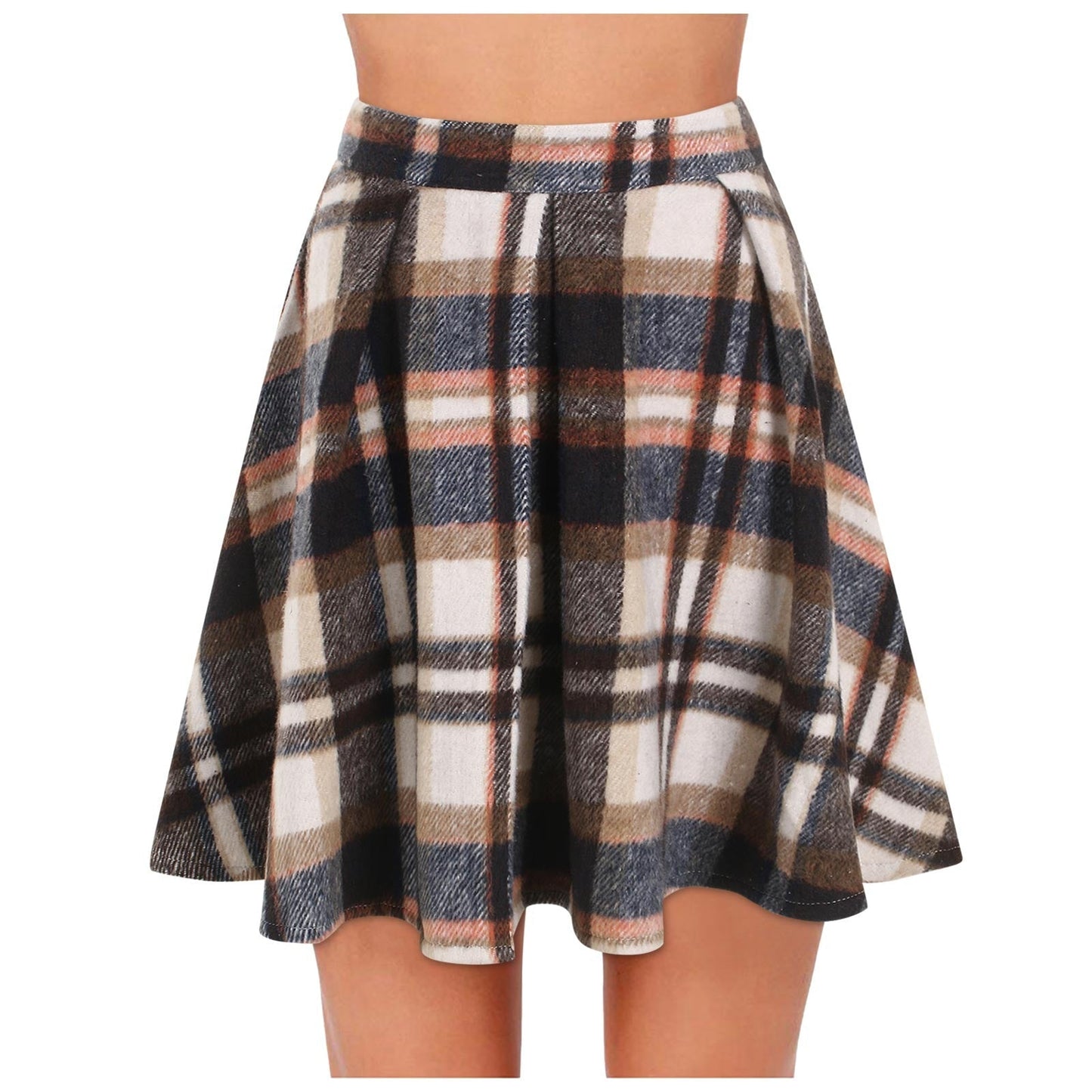 Sara® | Women'S Flared Checked A-Line Skirt
