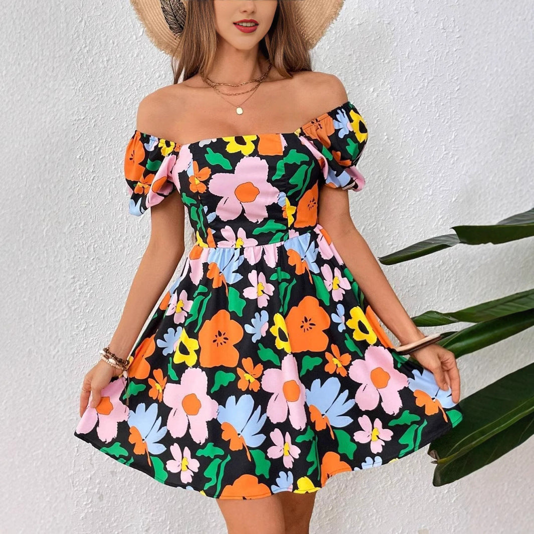 Otilia® | Women'S Floral Dress With Puff Sleeves