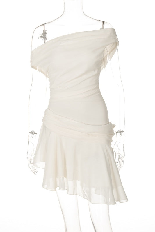 Matilde® | One-Shoulder Chiffon Mini Dress