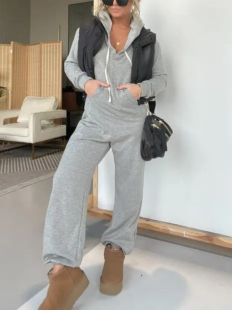 Valeria® | Women'S Comfortable Hooded Jumpsuit With Practical Pockets And A Casual Cut