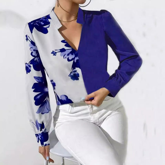 Ariadna® | Women'S Blouse With Asymmetric Cut And Floral Pattern