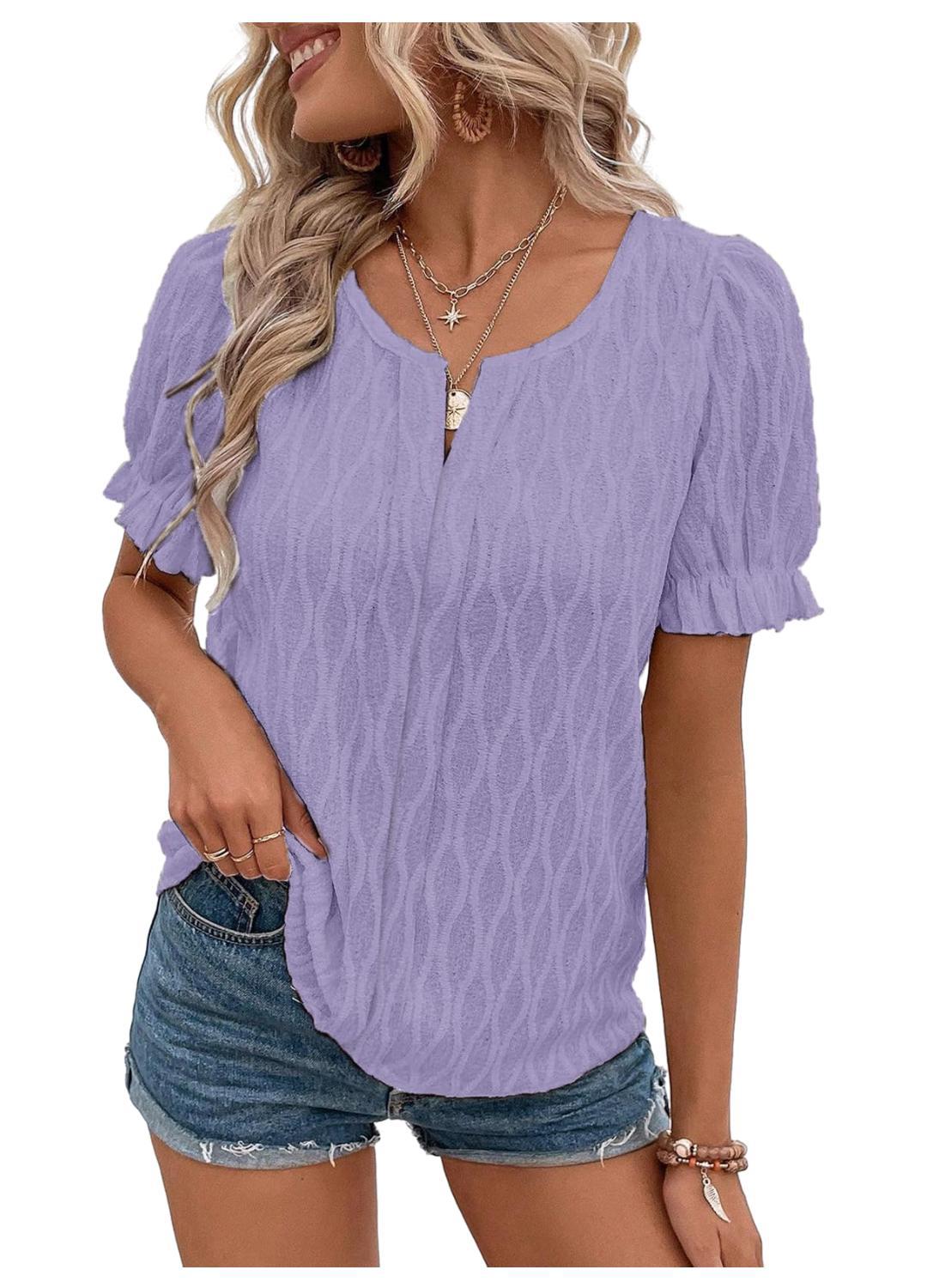 Yolanda® | Haut jacquard à Manches bouffantes for women – trendy, ample and comfortable