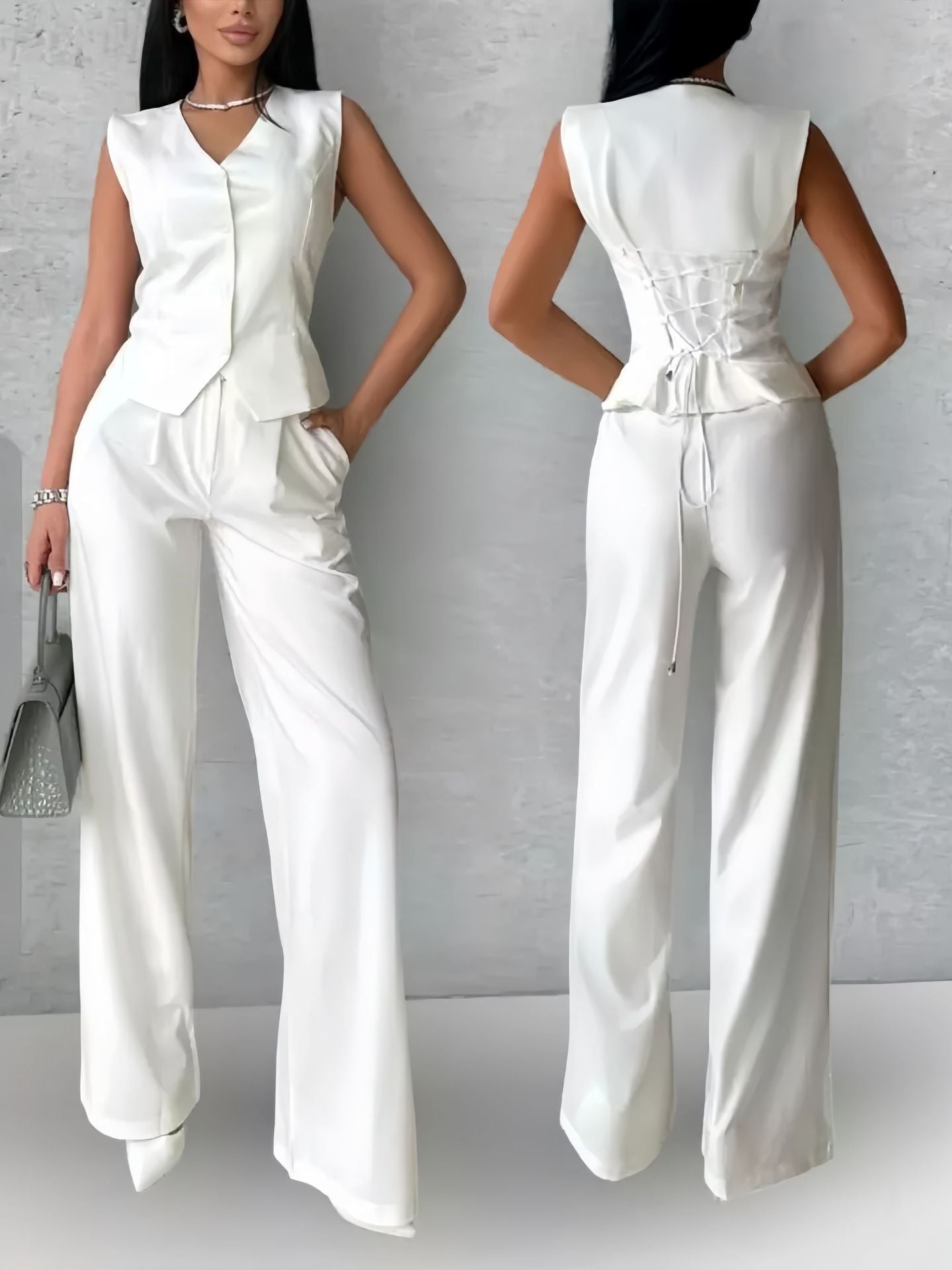 Rita® | Women'S Suit Set With Sleeveless Vest And Comfortable Trousers