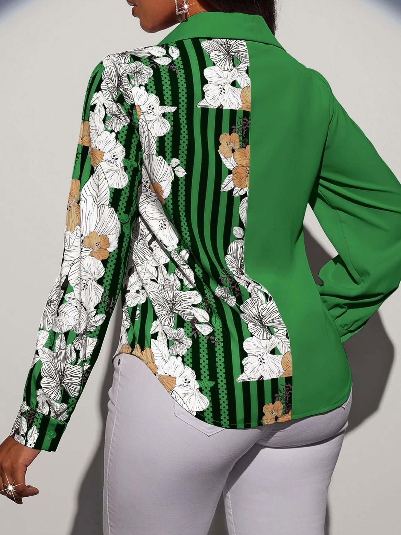 Imelda® | Women'S Blouse With Fashionable Floral Pattern And Cut-Out Sleeves