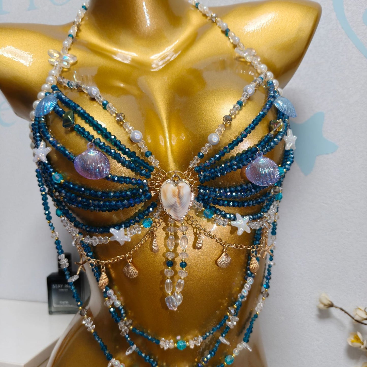 Ocean Style Pearl Beaded Chest Body Chain