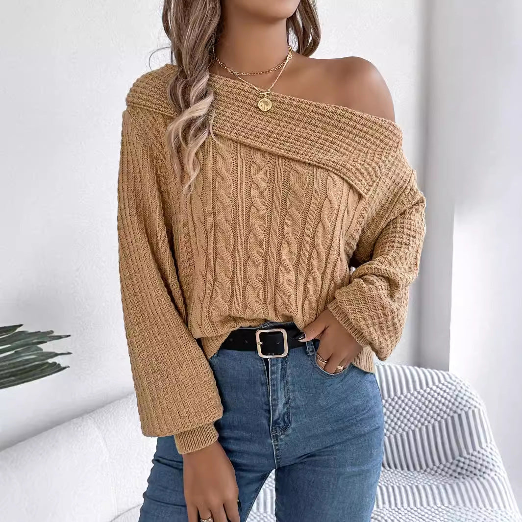 Xara | Cozy knitted sweater with an off-the-shoulder design